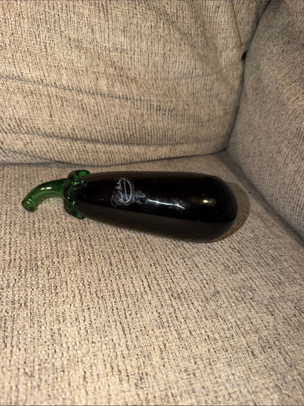 Handblown Glass Eggplant Accent Piece Royal Gallery 1998 Made in Czech Republic